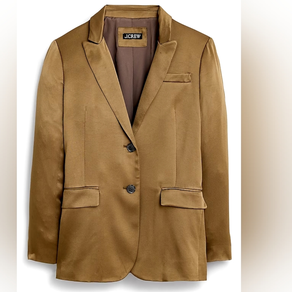 NWT JCrew long parke blazer in luster crepe